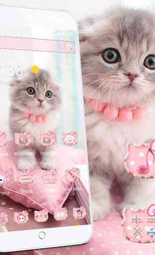 Pink Cute Kitty Cat Theme 1