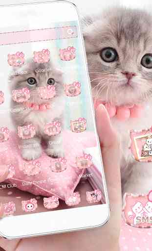 Pink Cute Kitty Cat Theme 2