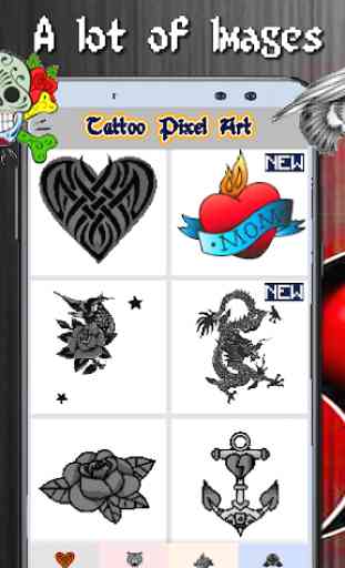 Tattoo Coloring : Color By Number-Pixel Art 2