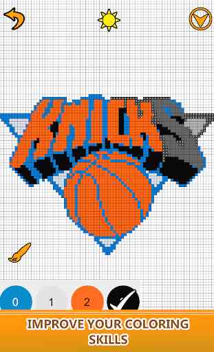 Basketball Logo Color by Number:Pixel Art Coloring 2