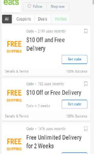 Discount Coupons for Ubereats - Food Delivery 2