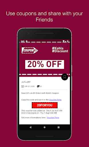 Coupons for Kohls, promo codes by Couponat 1