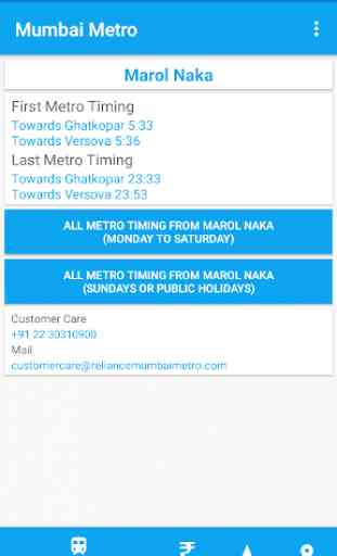 Mumbai Metro Timetable 2
