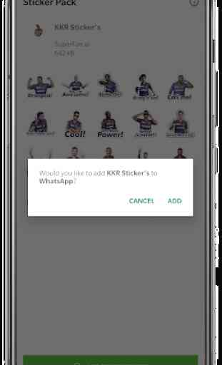 Official Stickers by KKR - WA Stickers App 2