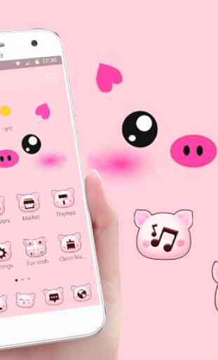 Pink Cartoon Piggy Kawaii Theme 3