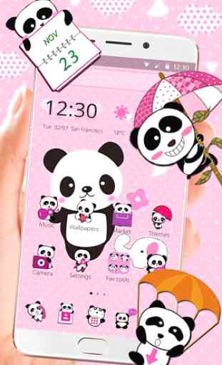 Pink Lovely Panda Theme 1