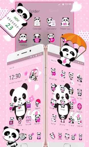 Pink Lovely Panda Theme 2