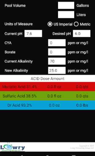 Pool Acid Dose Calculator 1