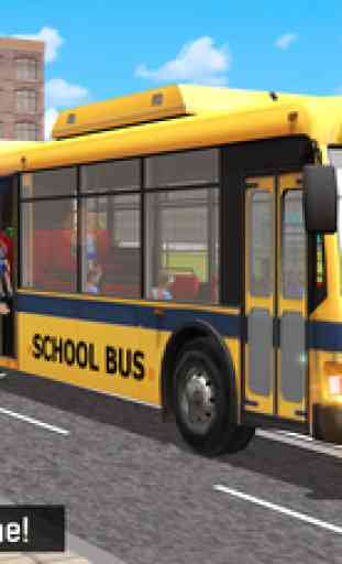 Schoolbus Coach Simulator 3D - City school bus driving duty to Pick & Drop kids 1