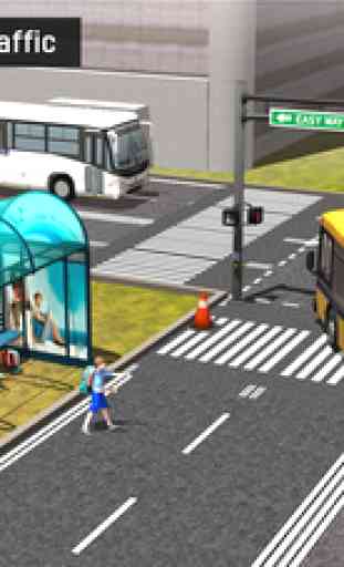 Schoolbus Coach Simulator 3D - City school bus driving duty to Pick & Drop kids 2