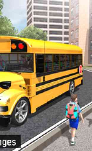 Schoolbus Coach Simulator 3D - City school bus driving duty to Pick & Drop kids 3