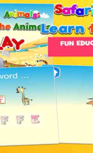 Safari Animals Preschool First Word Learning Game 1