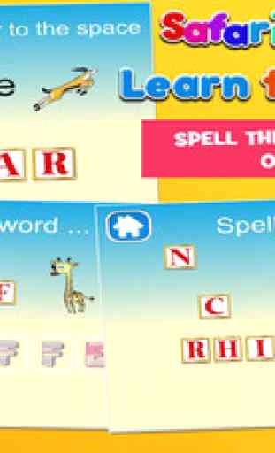 Safari Animals Preschool First Word Learning Game 4
