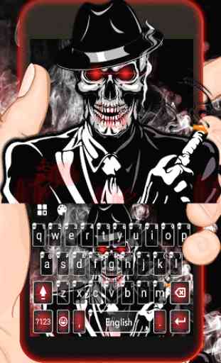 Cool Smoke Skull Keyboard Theme 1