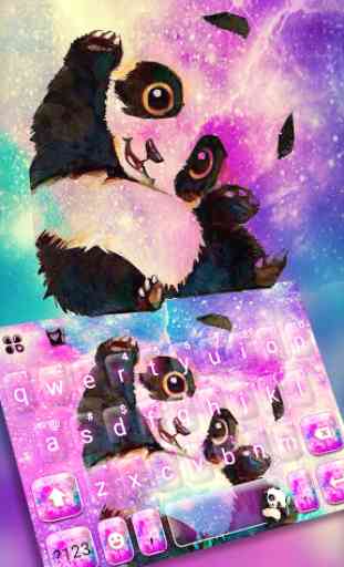 Galaxy Cute Panda Keyboard Theme 1