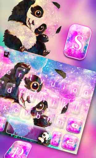 Galaxy Cute Panda Keyboard Theme 2