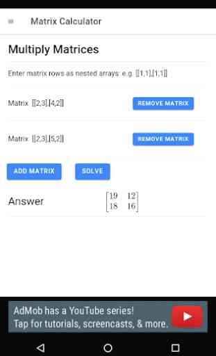Linear Algebra Matrix Calculator 2