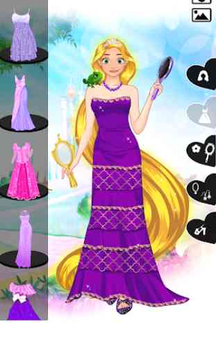 Long Golden Hair Princess Dress up game 4