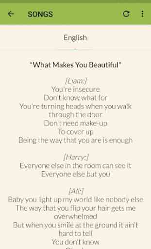 One Direction Lyrics 4