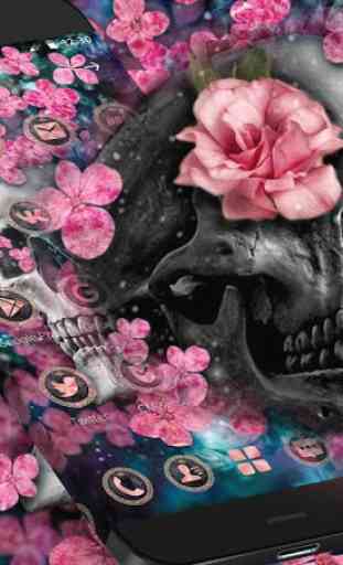 Pink Blossom Skull Theme 2