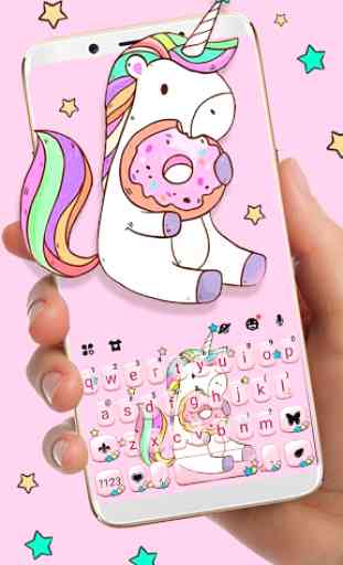 Pink Unicorn Donut Keyboard Theme 1