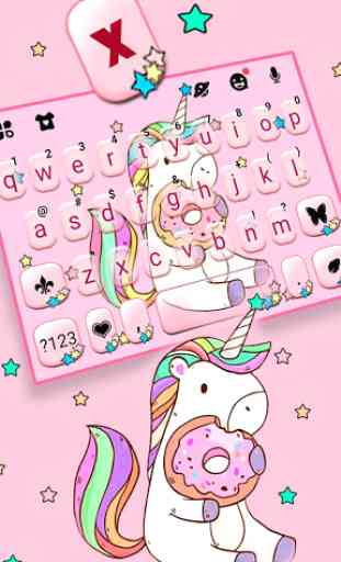 Pink Unicorn Donut Keyboard Theme 2