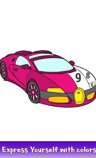 Adult Color by Number Book - Paint Cars by Numbers 3