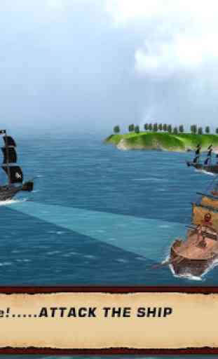 Caribbean Sea Pirate War 3D Outlaw Pirate Ship Sim 2
