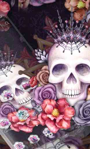 Colorful Flower Skull Fancy Theme 1