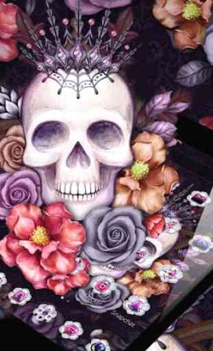 Colorful Flower Skull Fancy Theme 2