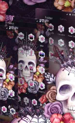Colorful Flower Skull Fancy Theme 4