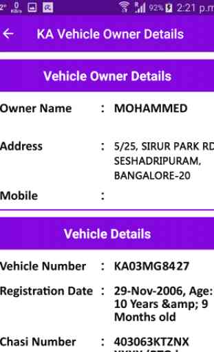 KA Vehicle Owner Details 2