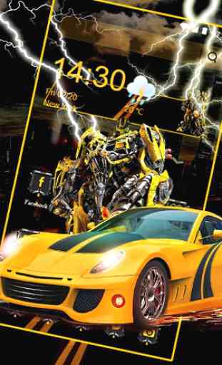 Robot Battle Yellow Car Themes & Live Wallpapers 1