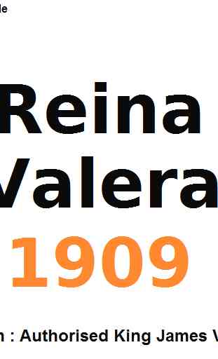 Bible (Spanish) Biblia : 1909 Reina Valera 1