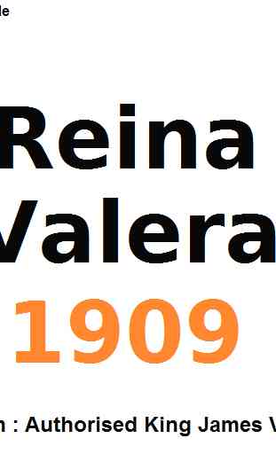 Bible (Spanish) Biblia : 1909 Reina Valera 3
