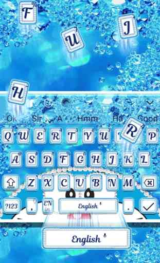 Blue Cat Shiny Diamond Keyboard Theme 1