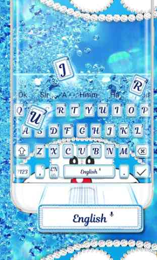 Blue Cat Shiny Diamond Keyboard Theme 2