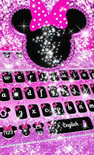 Cute Minny Pink Bowknot Keyboard Theme 1