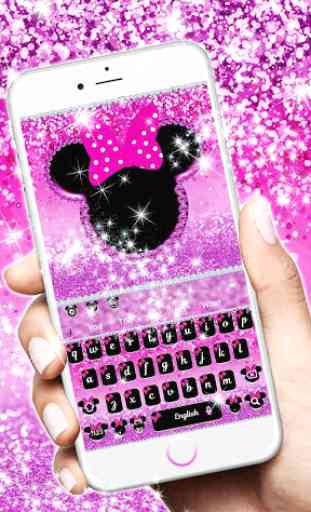 Cute Minny Pink Bowknot Keyboard Theme 2