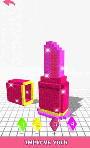 Glitter Voxel - 3D Color by Number, Sparkly Paint 4