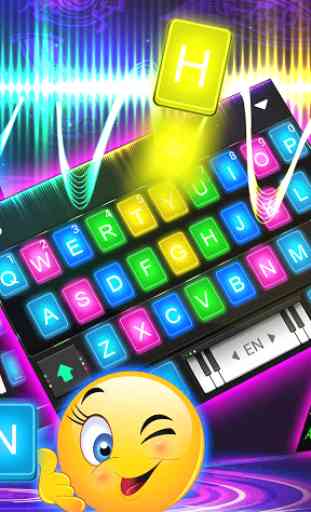 Neon Beam Piano Lights Keyboard Theme 2