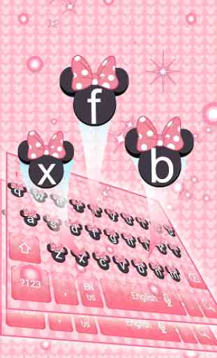 Pink  Minny Bowknot Keyboard Theme 2