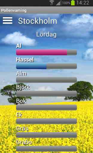 Pollen allergy warning Sweden 1