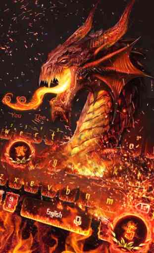 Red Fire Dragon Keyboard Theme 2