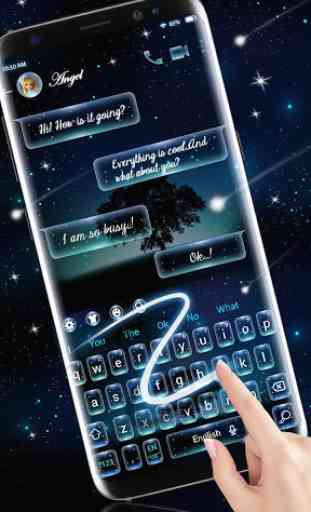SMS Starry Night Sky Keyboard Theme 2