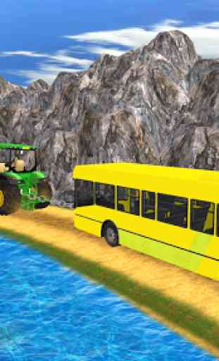 Tractor Pull Bus game - Tractor Hauling Simulator 4
