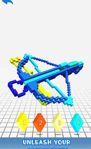 Weapons 3D Color by Number - War Voxel Coloring 3