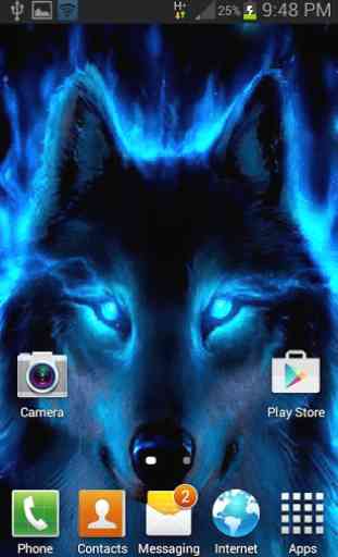 Blue Neon Wolf LWP 2