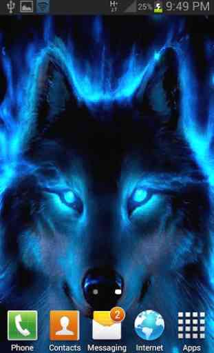 Blue Neon Wolf LWP 3