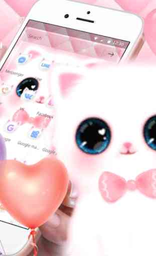 Cute Pink Water Eyes Kitty Theme 3